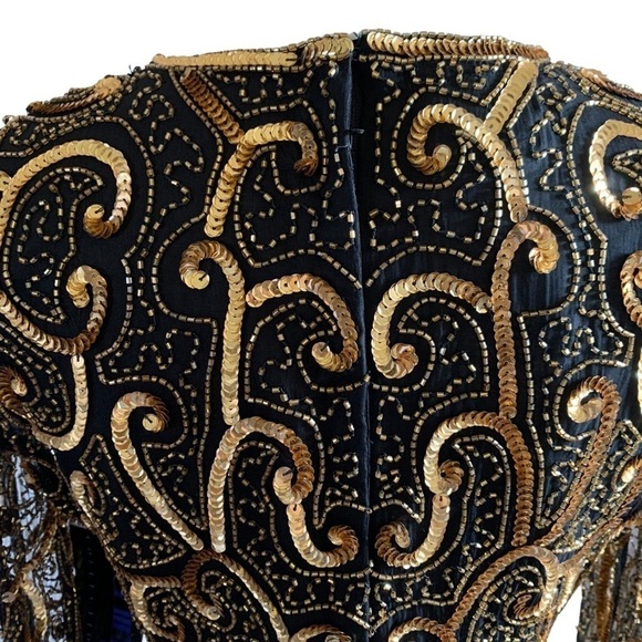 Vintage Silk New With Tags Sténay 70s/80s Sequins Beaded Formal Blouse - Picture 8 of 16